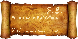 Promintzer Eufémia névjegykártya